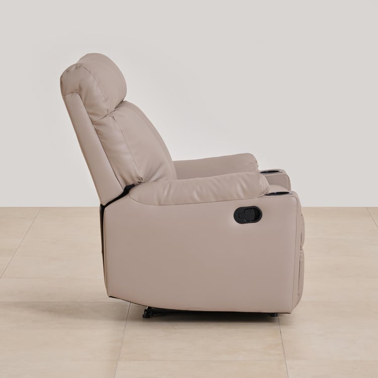 Cape Town Faux Leather 1-Seater Recliner - Beige