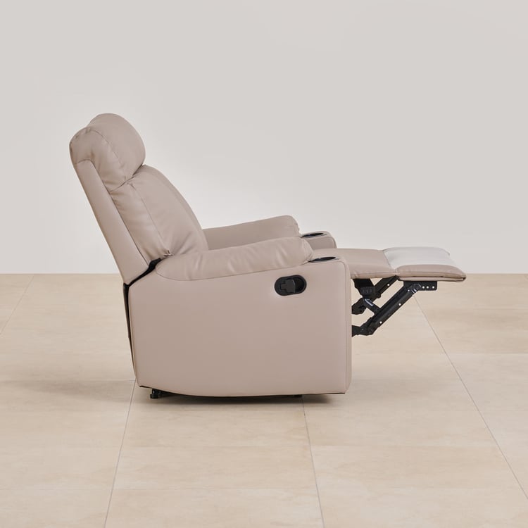 Cape Town Faux Leather 1-Seater Recliner - Beige