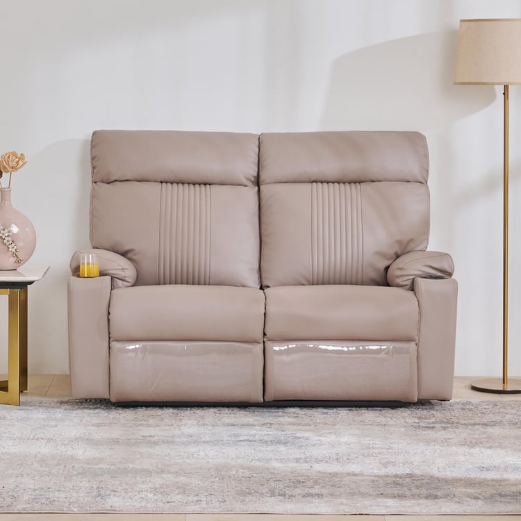 Cape Town Faux Leather 2-Seater Recliner - Beige