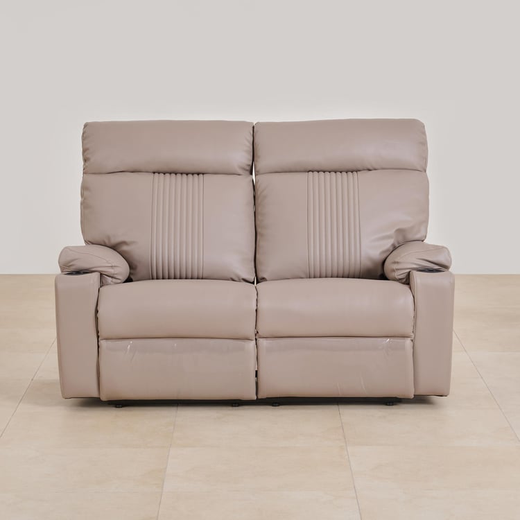 Cape Town Faux Leather 2-Seater Recliner - Beige