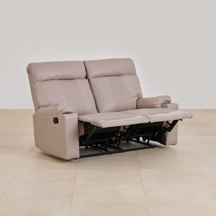 Cape Town Faux Leather 2-Seater Recliner - Beige