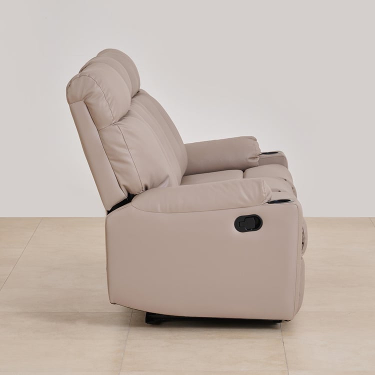 Cape Town Faux Leather 3-Seater Recliner - Beige