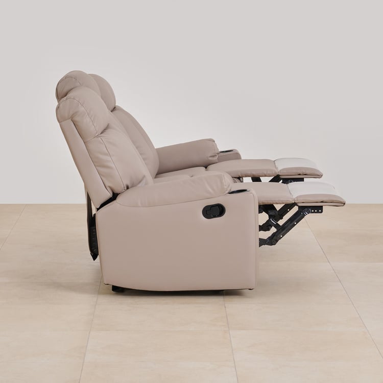 Cape Town Faux Leather 3-Seater Recliner - Beige