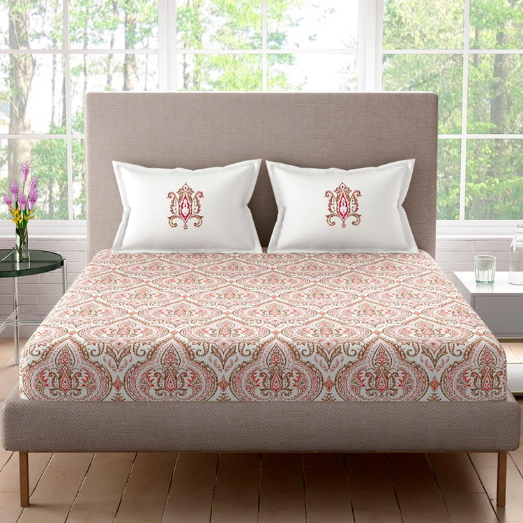 PORTICO Charlotte Cotton 210TC Printed 3Pcs Super King Bedsheet Set