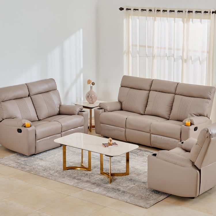 Cape Town Faux Leather 3+2+1 Seater Recliner Set - Beige