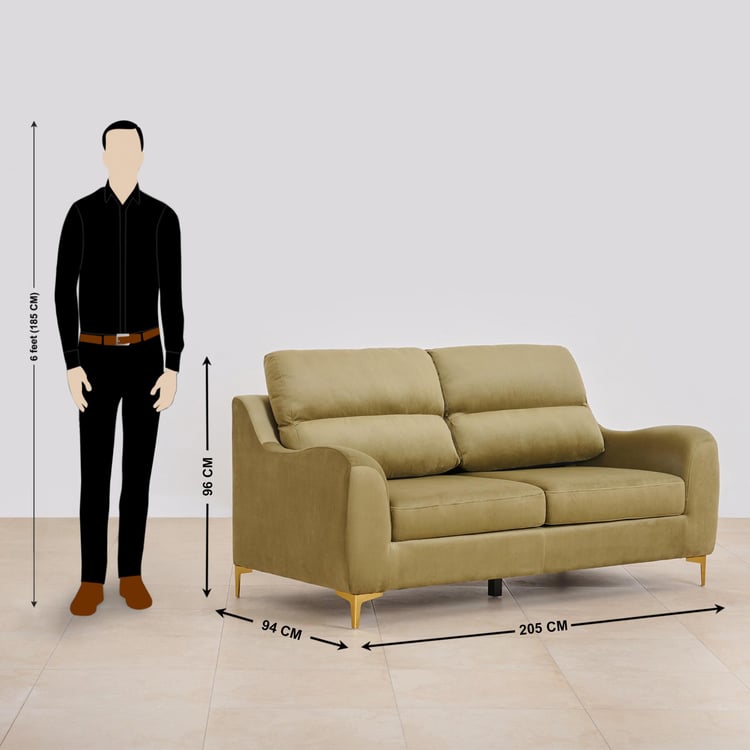 Bianca Velvet 3+2 Seater Sofa Set - Olive