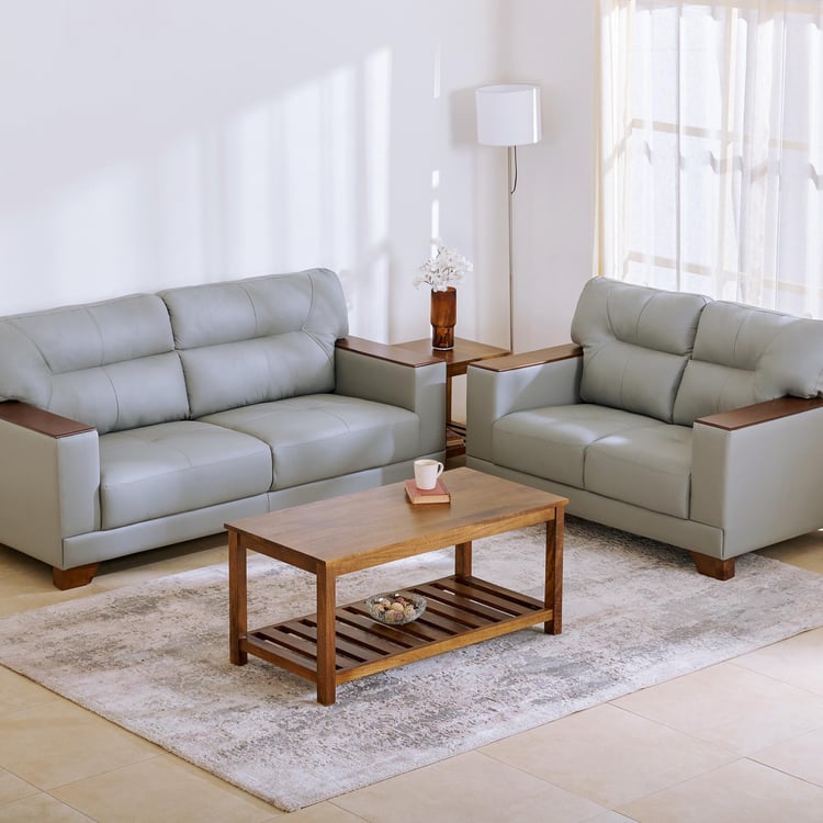 Buy Walter Half Leather 3 2 Seater Sofa Set Grey from Home Centre at just INR 69998.0