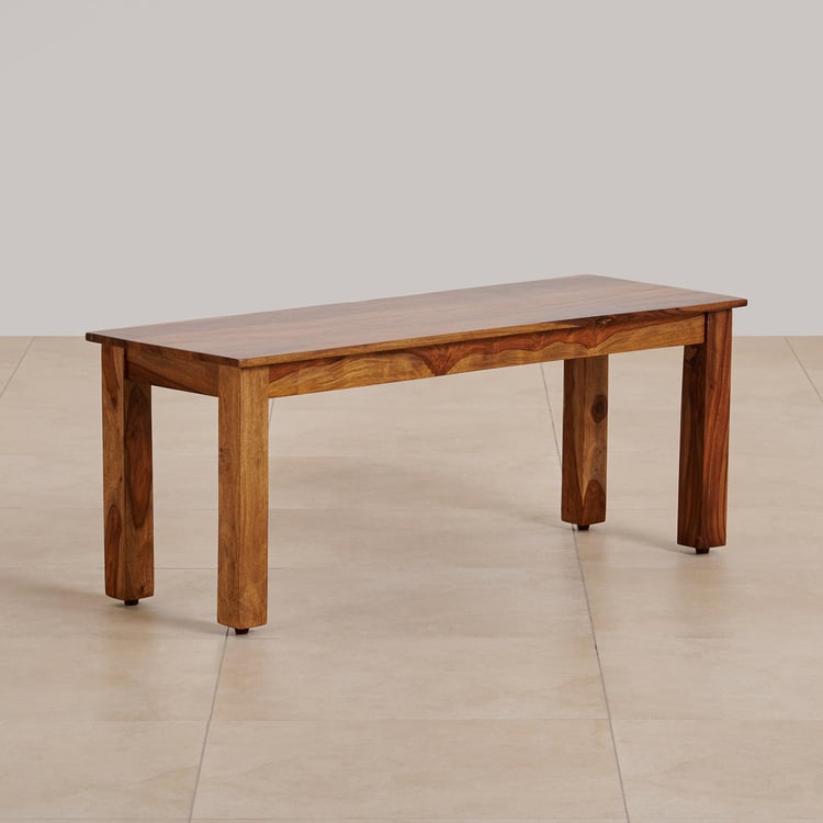 (Refurbished) Adana Sheesham Wood Dining Bench - Brown