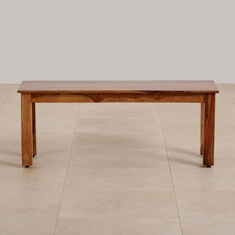 (Refurbished) Adana Sheesham Wood Dining Bench - Brown