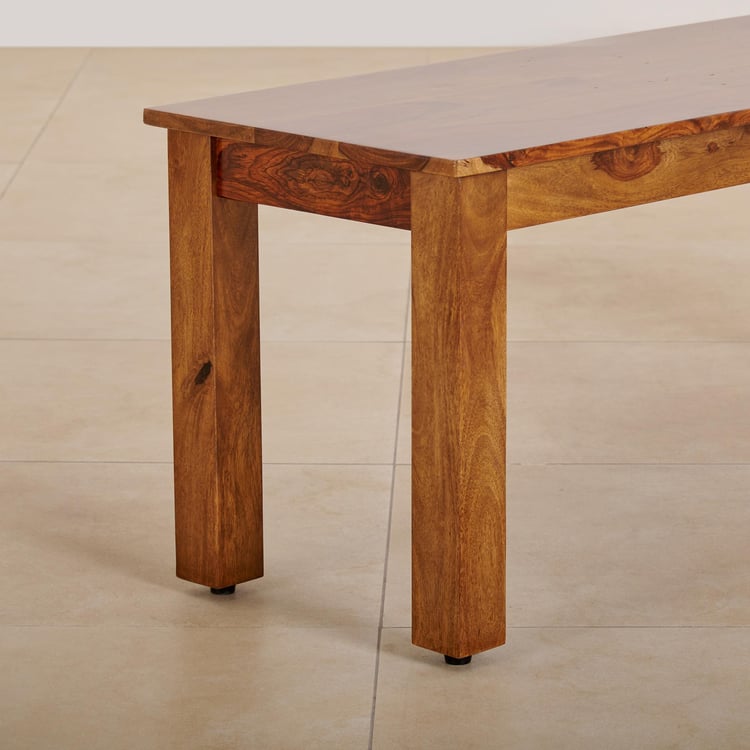 (Refurbished) Adana Sheesham Wood Dining Bench - Brown
