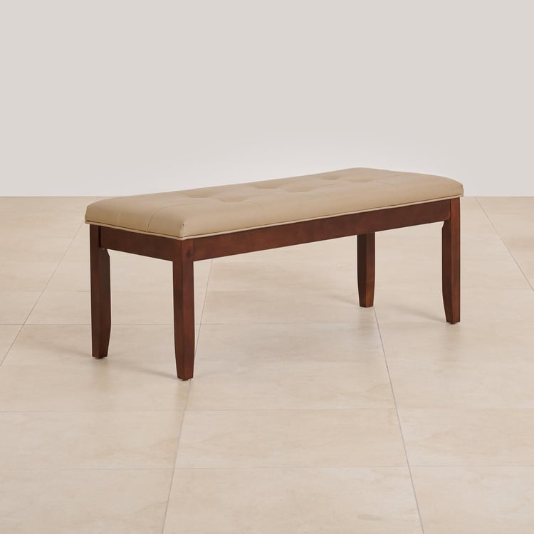 (Refurbished) Oxville Faux Leather Dining Bench - Brown