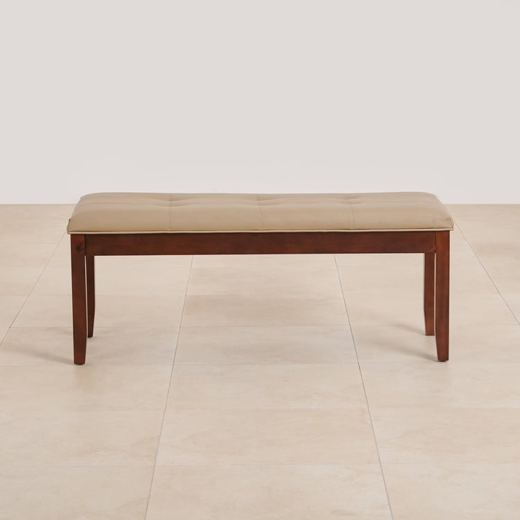 (Refurbished) Oxville Faux Leather Dining Bench - Brown