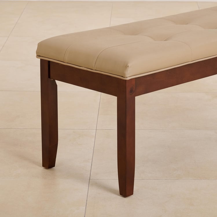 (Refurbished) Oxville Faux Leather Dining Bench - Brown