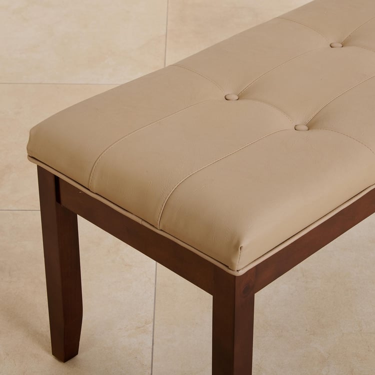 (Refurbished) Oxville Faux Leather Dining Bench - Brown