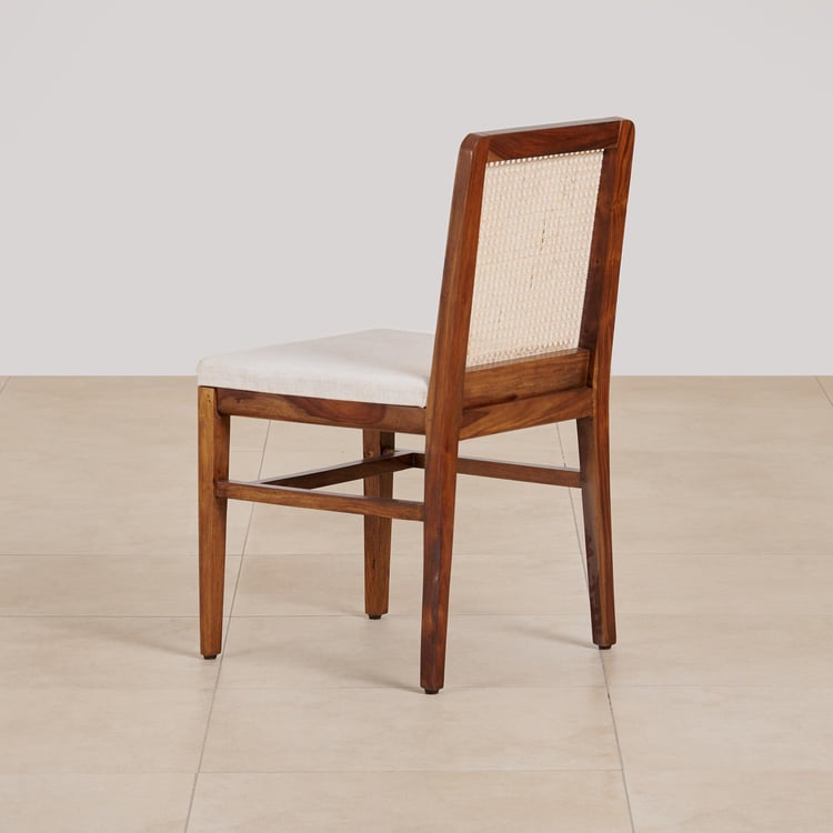 (Refurbished) Cane Connection Set of 2 Sheesham Wood Dining Chairs - Brown