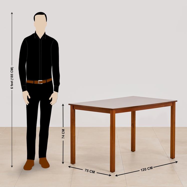 (Refurbished) Quadro 4-Seater Dining Table - Brown