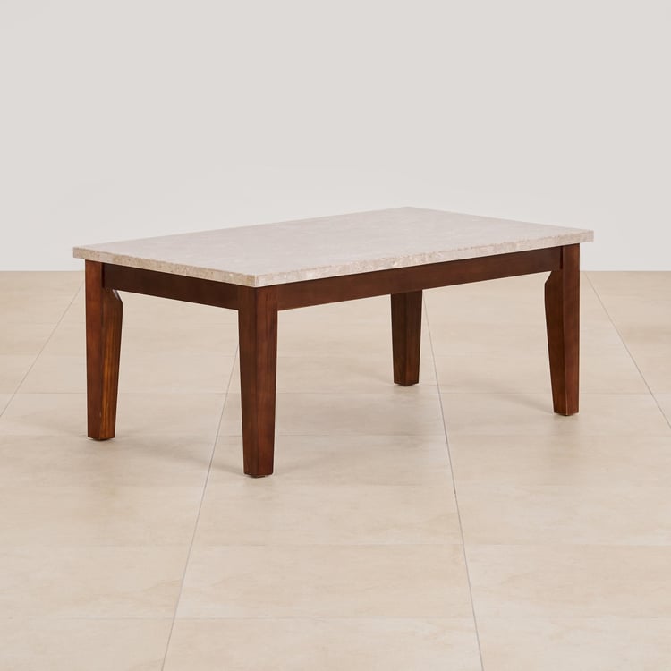 (Refurbished) Geneva Oxville Marble Top Coffee Table - Brown
