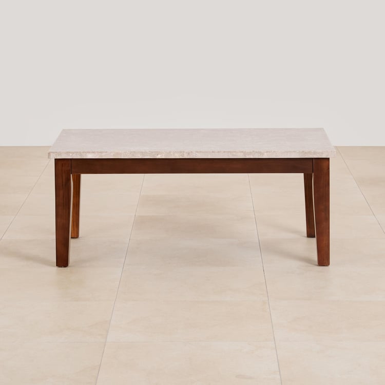 (Refurbished) Geneva Oxville Marble Top Coffee Table - Brown