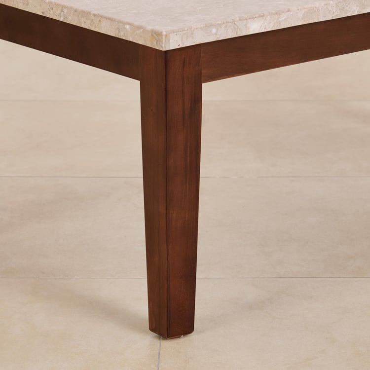 (Refurbished) Geneva Oxville Marble Top Coffee Table - Brown