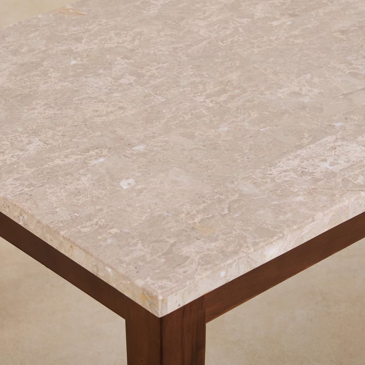 (Refurbished) Geneva Oxville Marble Top Coffee Table - Brown