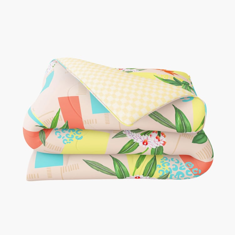 PORTICO Facets Cotton 4Pcs Printed Double Bed-In-A-Bag Set