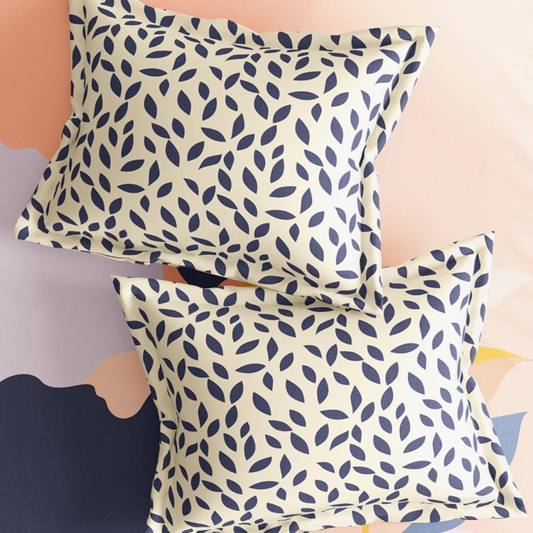 PORTICO Facets Cotton 4Pcs Printed Double Bed-In-A-Bag Set