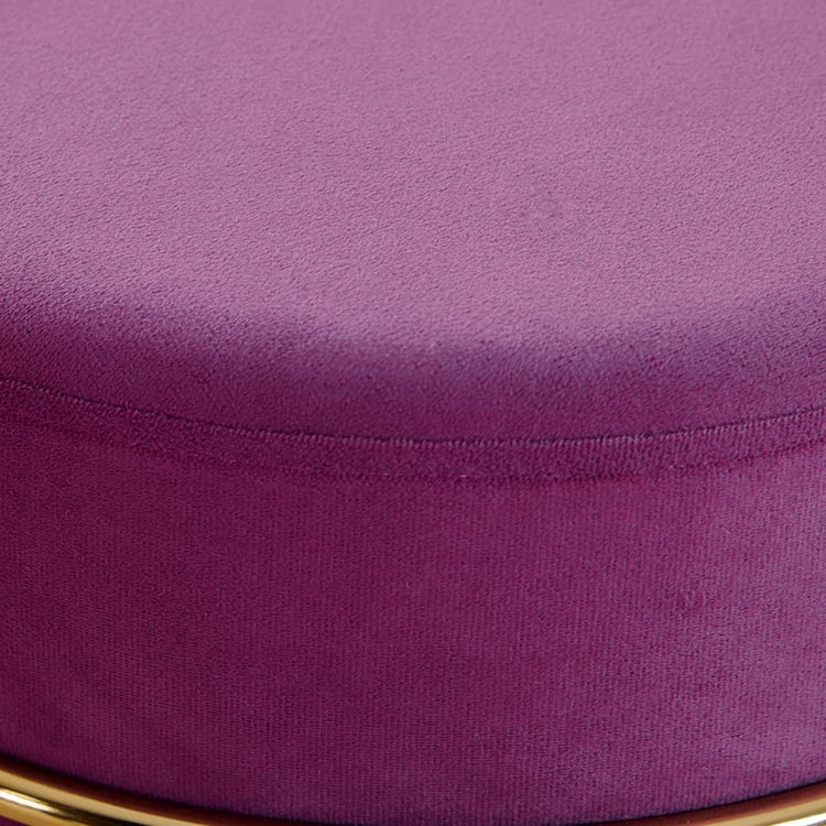 Maya Atharva Velvet Pouffe - Purple