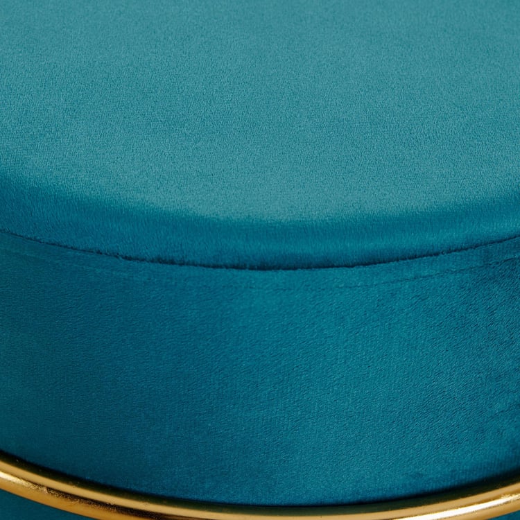 Maya Atharva Velvet Pouffe - Teal