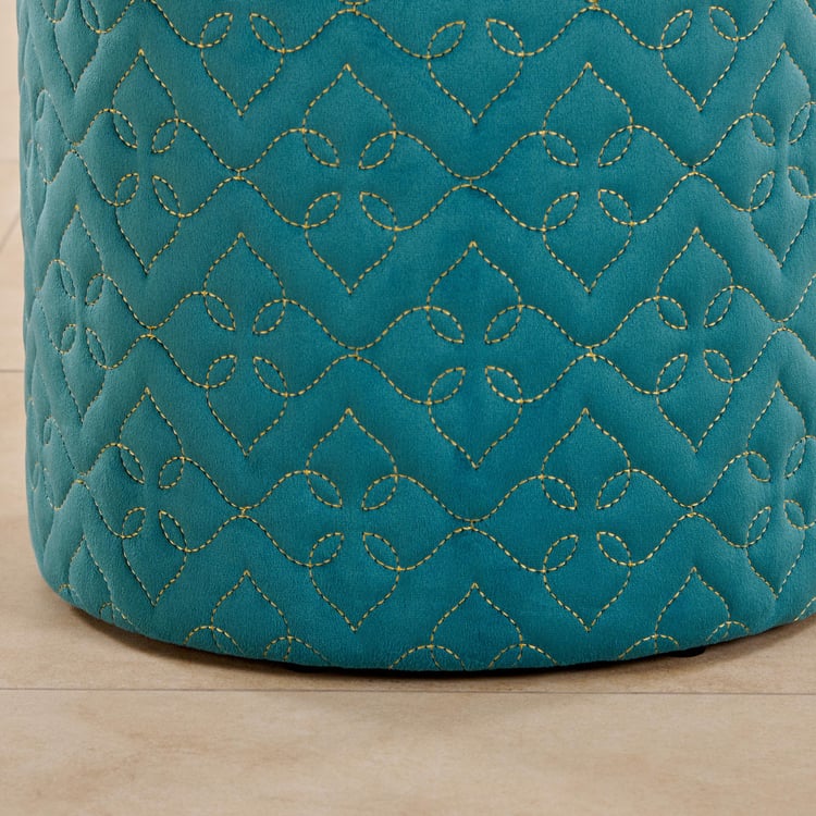 Maya Osheen Fabric Pouffe - Teal