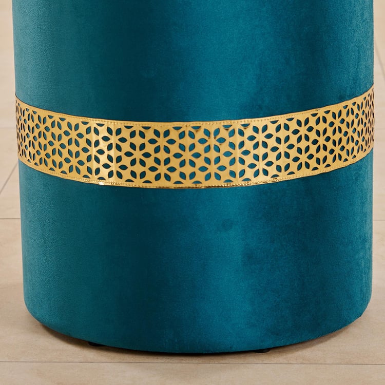 Maya Tiara Velvet Pouffe - Teal