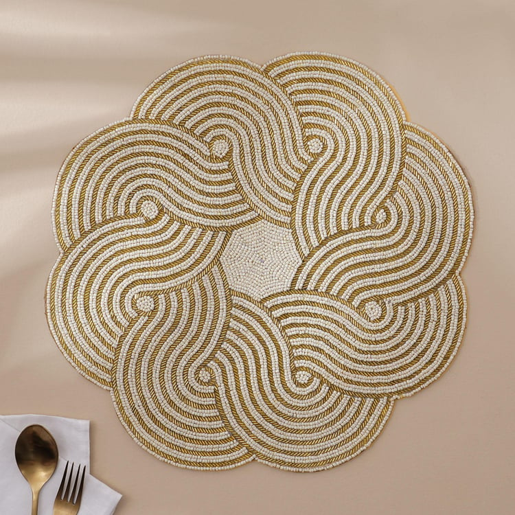 Ebony Polypropylene Swirl Beaded Placemat