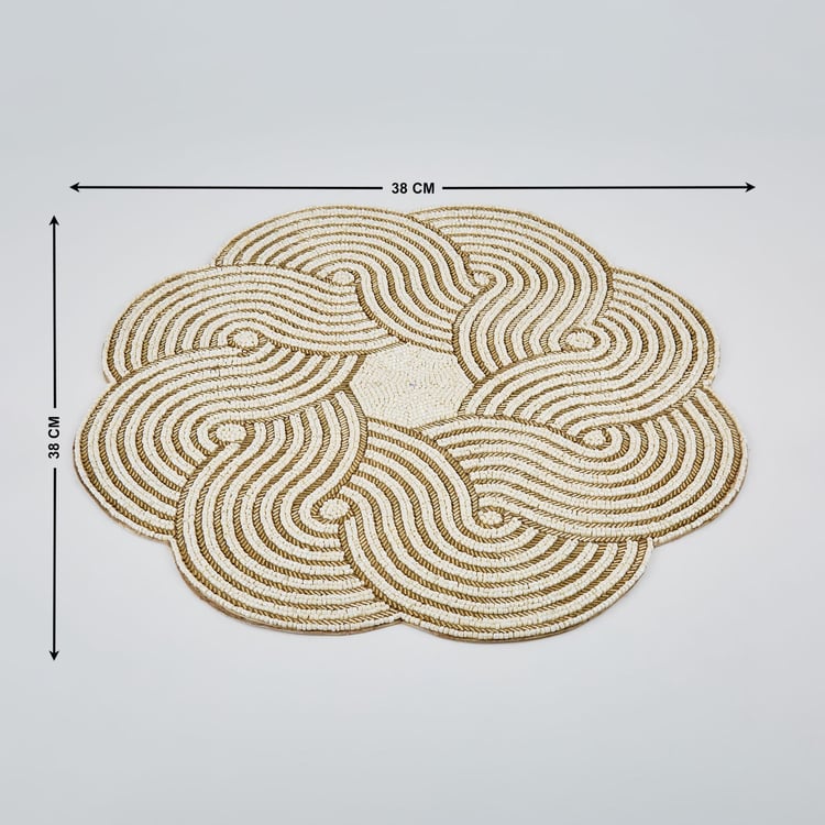 Ebony Polypropylene Swirl Beaded Placemat