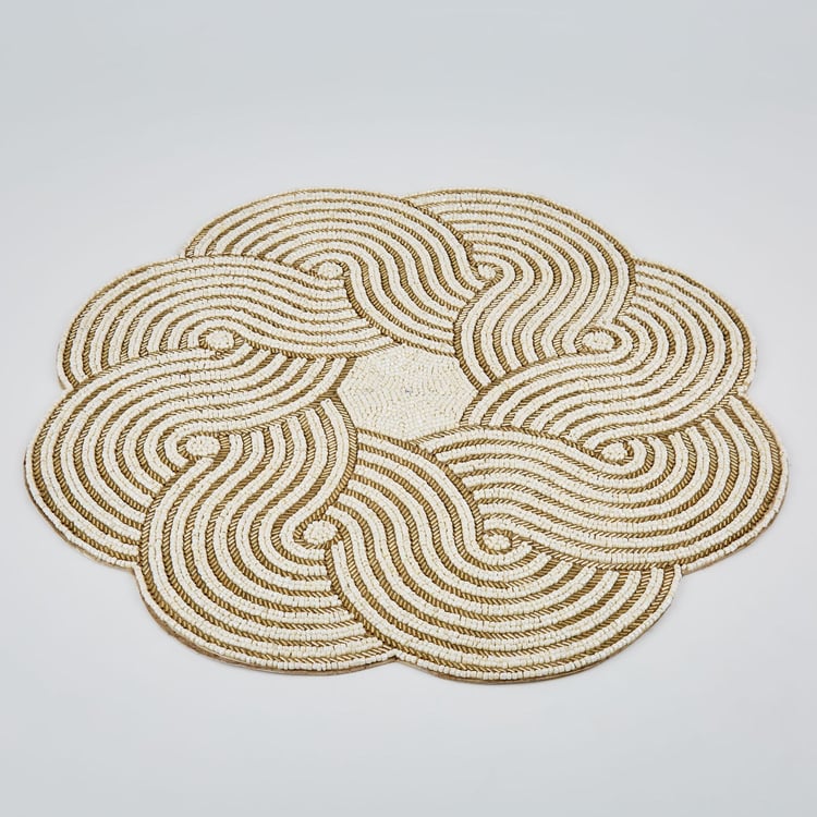 Ebony Polypropylene Swirl Beaded Placemat