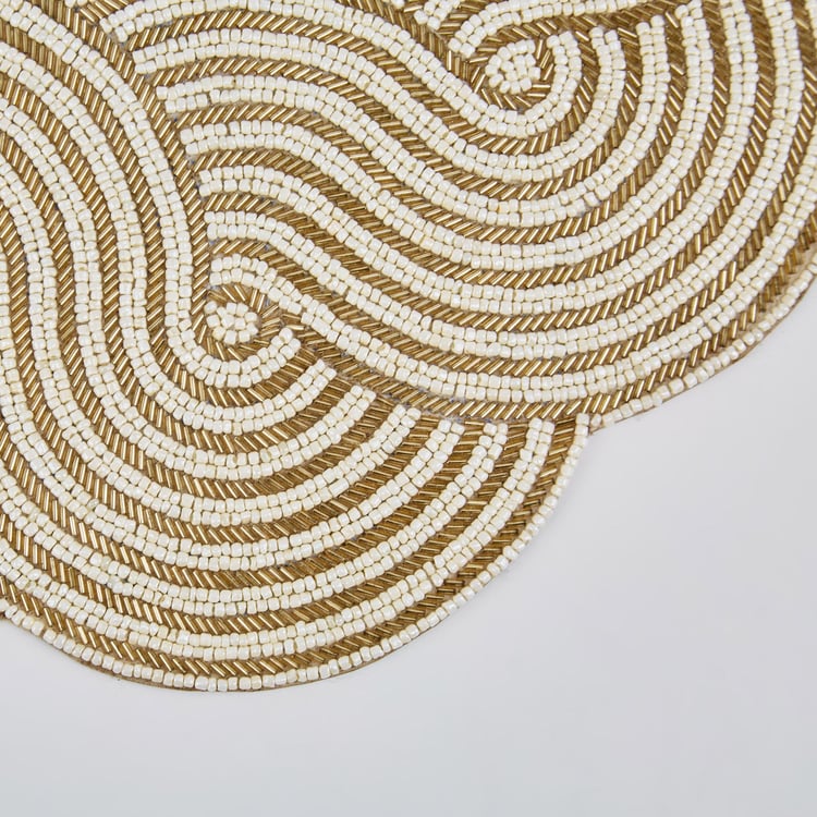 Ebony Polypropylene Swirl Beaded Placemat