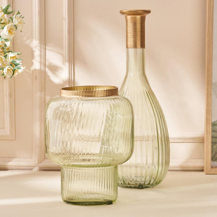 Moksha Neysa Glass Ribbed Vase