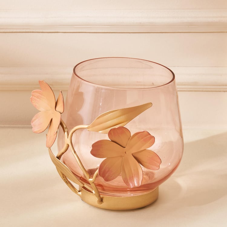 Moksha Glass Floral Votive Holder