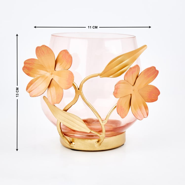 Moksha Glass Floral Votive Holder