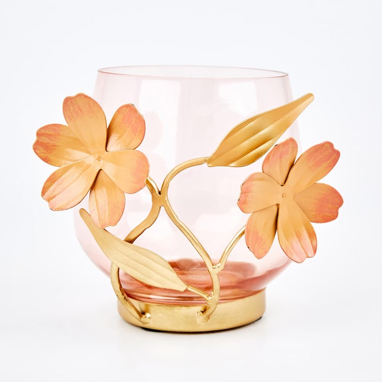 Moksha Glass Floral Votive Holder