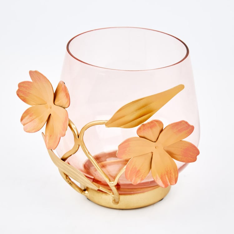 Moksha Glass Floral Votive Holder