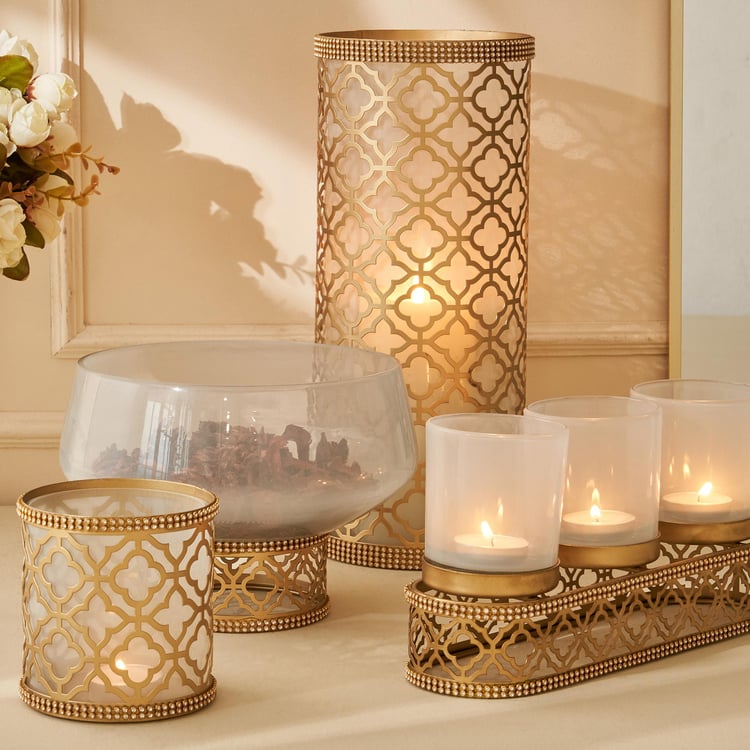 Rylee Glass Cut Work Multi T-Light Holders