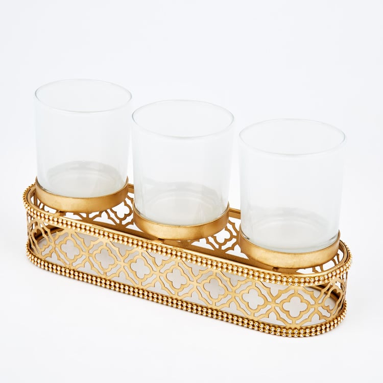 Rylee Glass Cut Work Multi T-Light Holders