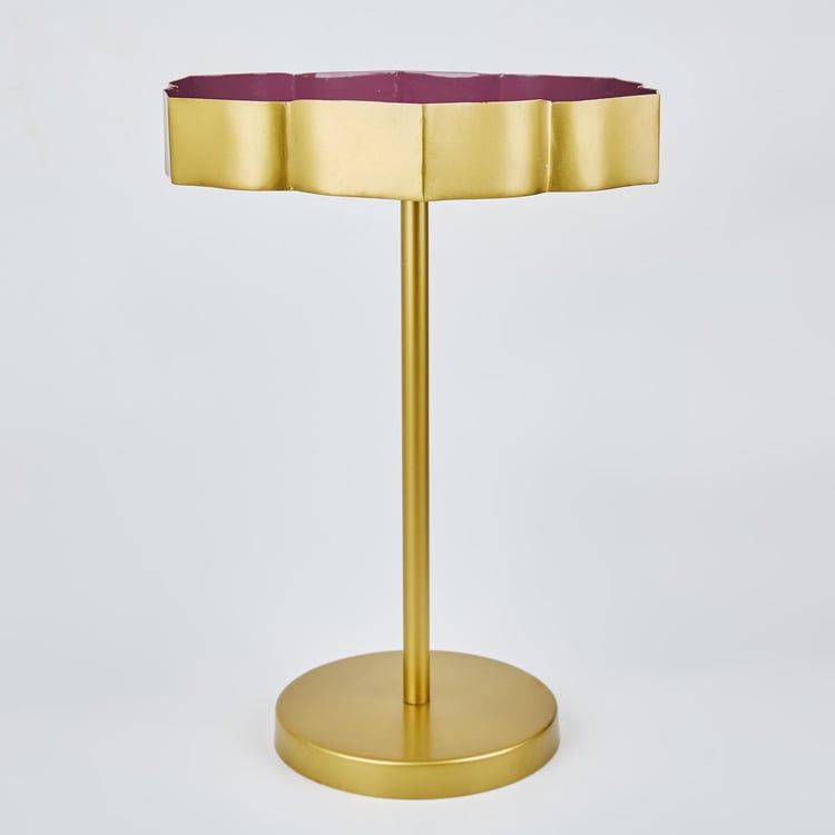 Maya Mudra Metal Urli Accent Table - Gold