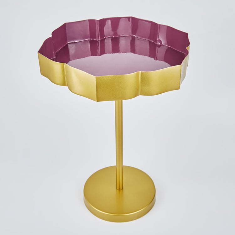 Maya Mudra Metal Urli Accent Table - Gold