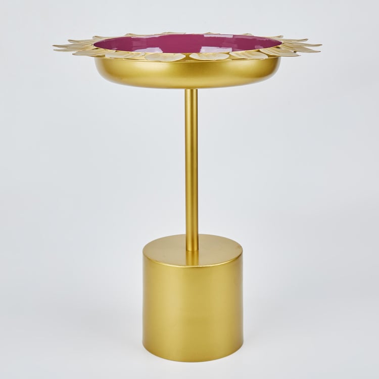 Maya Niloufer Metal Urli Accent Table - Gold