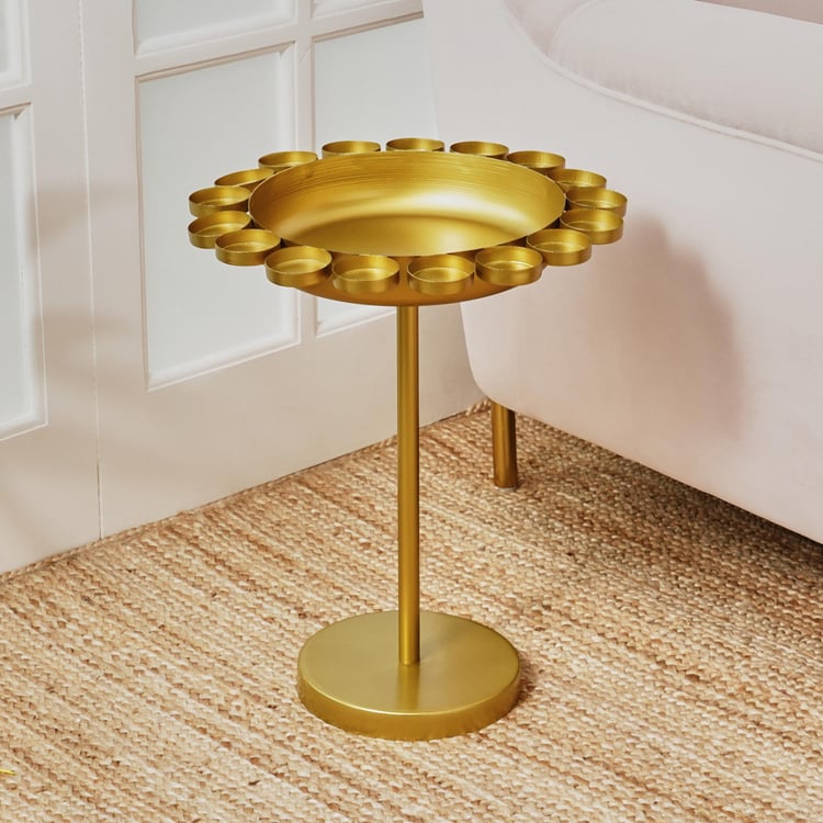 Maya Ojas Metal Urli Accent Table - Gold