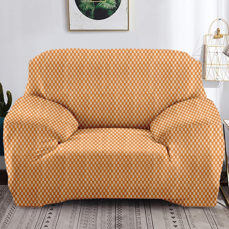 Helios Morgan Checked 1-Seater Sofa Cover