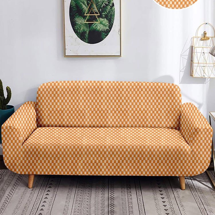 Helios Morgan Checked 2-Seater Sofa Cover