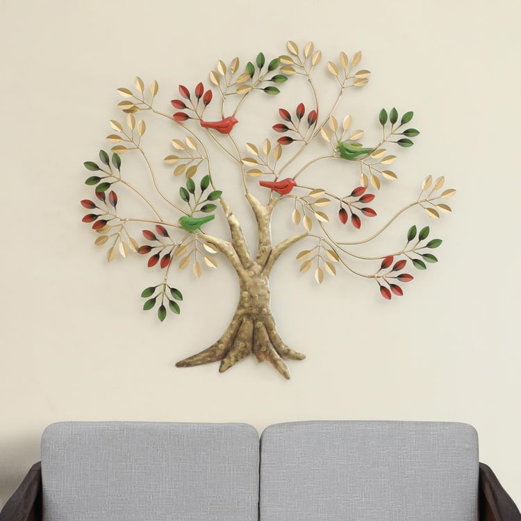 VEDAS Metal Dani Bird Tree Wall Decor