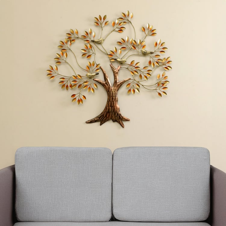 VEDAS Metal Dani Bird Tree Wall Decor