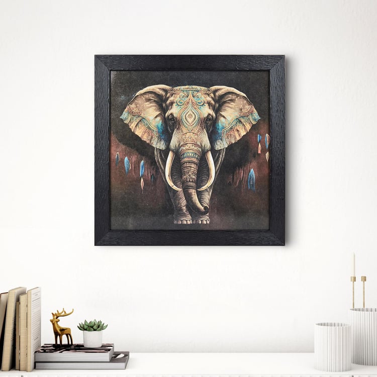 Aura Refresh Wooden Elephant Picture Frame - 34x34cm